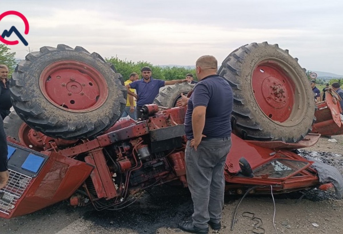 Tovuzda traktor aşdı, yaralılar var - FOTO