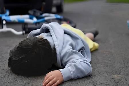 Qadın sürücü maşınla azyaşlını vurdu - FOTO