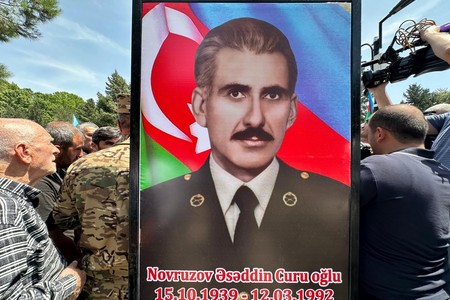 Mingəçevirdə Birinci Qarabağ müharibəsi şəhidinin qalıqları dəfn olunub - FOTO