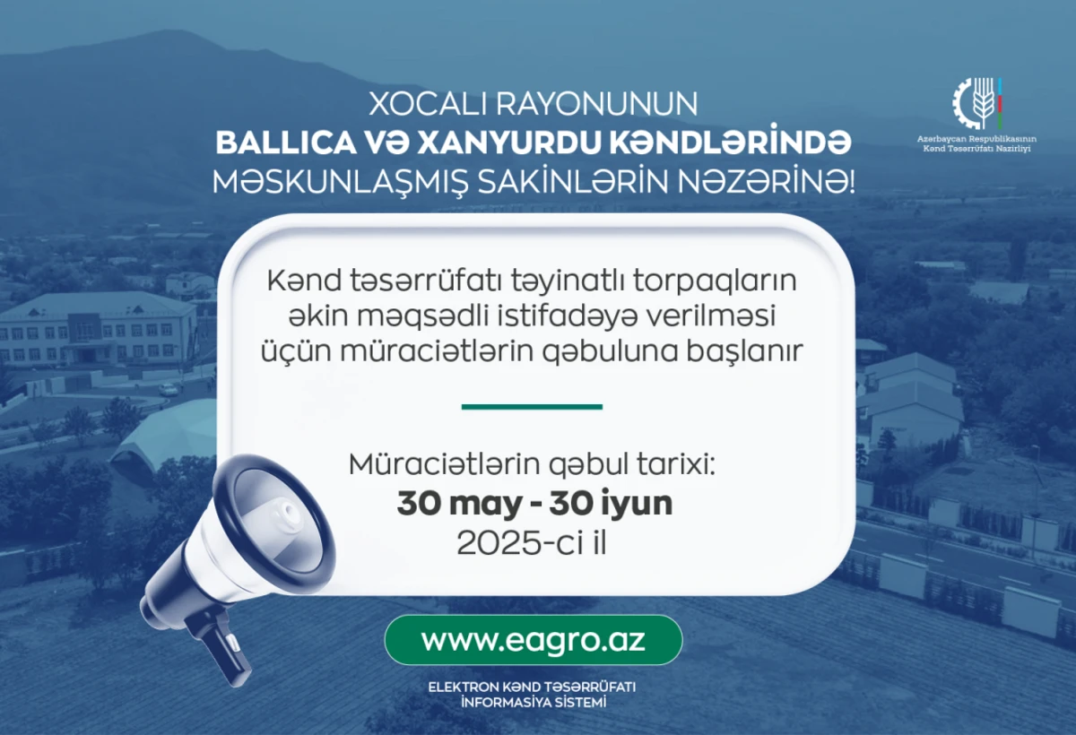 Xocalının iki kəndində əkin üçün müraciətlərin qəbuluna başlanılır