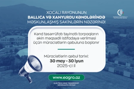 Xocalının iki kəndində əkin üçün müraciətlərin qəbuluna başlanılır