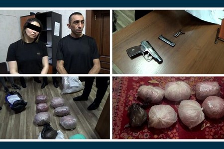 Sabunçuda bir kişi, bir qadın narkokuryer tutuldu, silah aşkarlandı