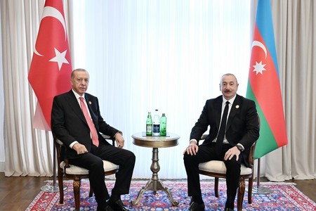 İlham Əliyev Xankəndidə Rəcəb Tayyib Ərdoğanla görüşüb