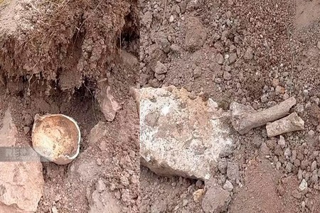 Laçında insan skeletinin qalıqları tapılıb