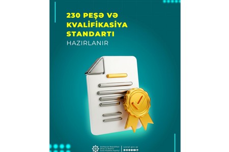 İlin sonunadək 230 peşə və kvalifikasiya standartı təsdiqlənəcək
