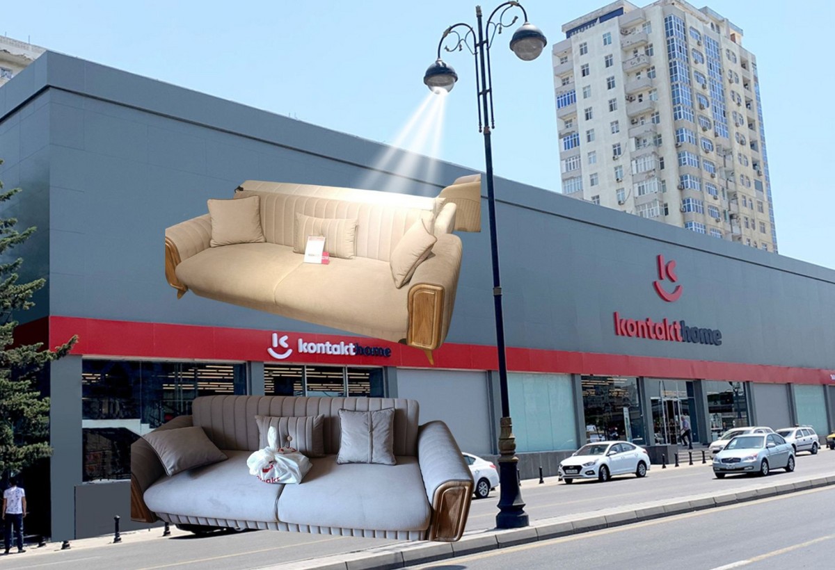 Aldığı divan fərqli rəngdə çıxdı: Kontakt Home vitrindəki projektor işıqla əlaqələndirdi - FOTO