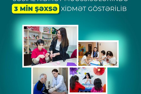 Sosial xidmət müəssisələrində 7 ayda 3 min şəxsə xidmət göstərilib