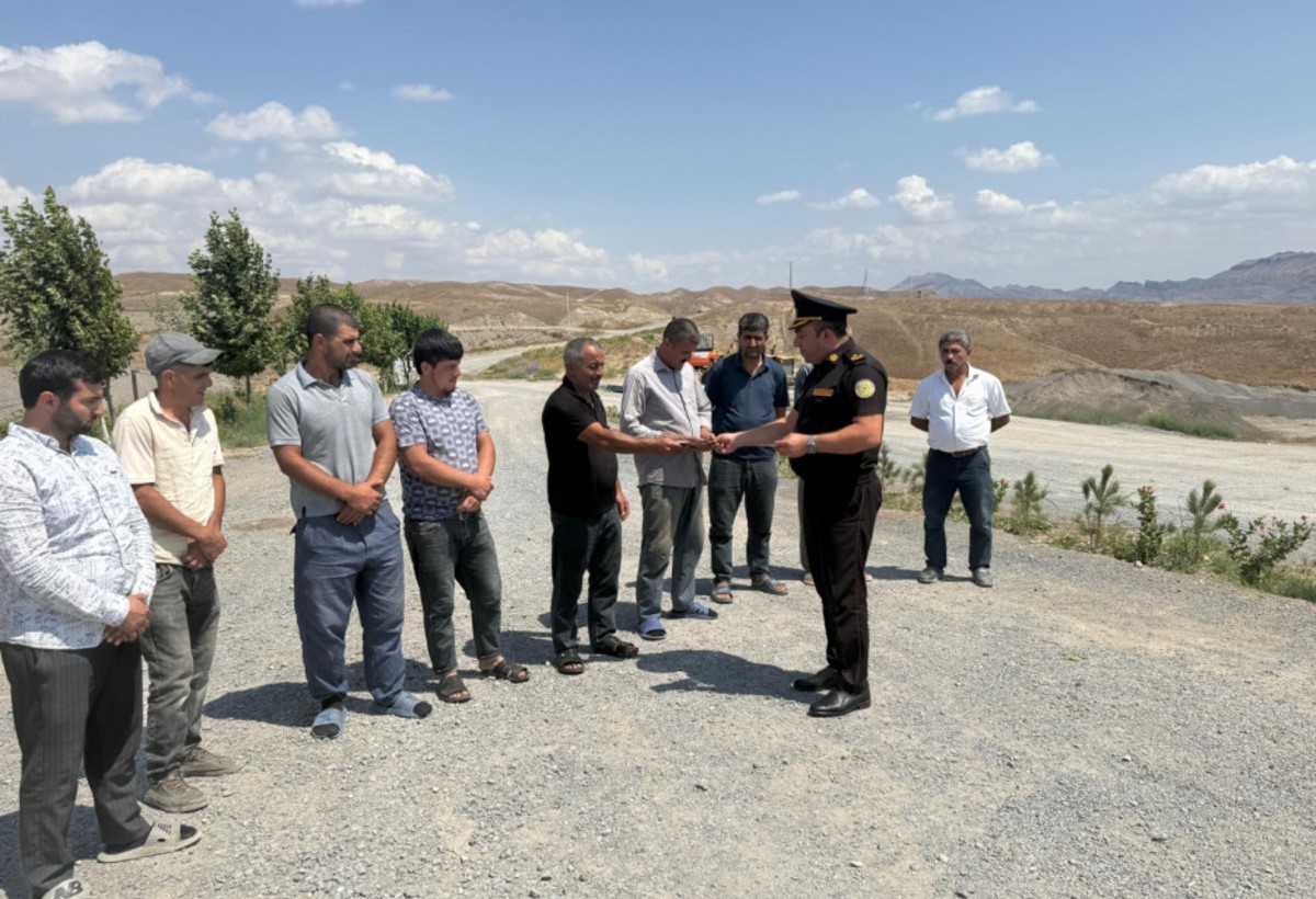 Azad olunmuş ərazilərdə yanğın təhlükəsizliyi ilə bağlı maarifləndirilmə - FOTO
