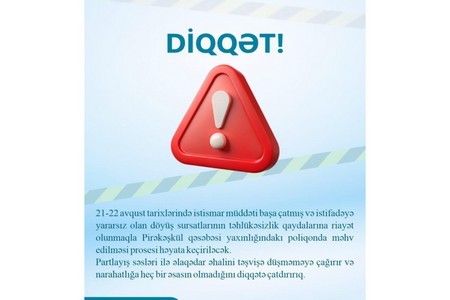 MN: Pirəkəşküldə istifadəyə yararsız döyüş sursatları məhv ediləcək