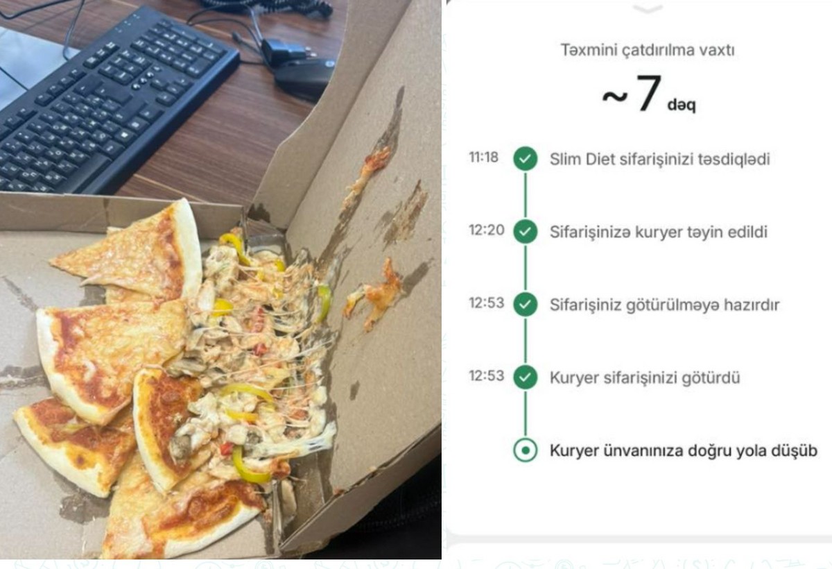Slim Dietdən sifariş olunan pizza gec və bərbad halda gəldi - ŞİKAYƏT - FOTO