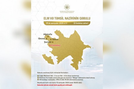 Elm və təhsil naziri Gədəbəydə vətəndaşları qəbul edəcək