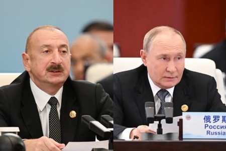 Putin İlham Əliyevlə belə salamlaşdı - GÖRÜNTÜLƏR