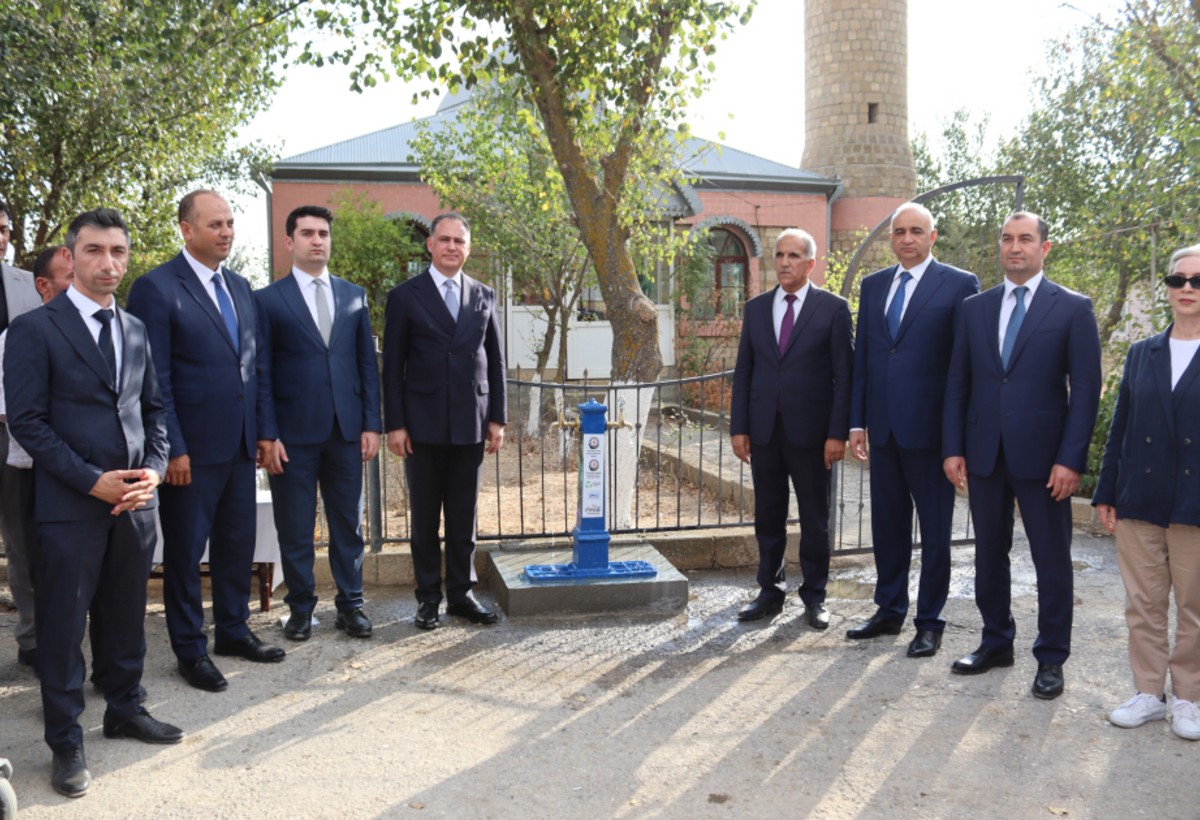 Şamaxının kəndinə içməli su çəkilişinin təntənəli açılış mərasimi olub