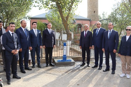Şamaxının kəndinə içməli su çəkilişinin təntənəli açılış mərasimi olub