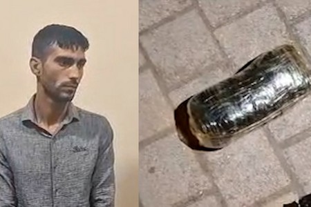 Səbail rayonunda heroin satan narkokuryer saxlanıldı - VİDEO