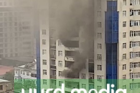 Bakının mərkəzində binada YANĞIN - VİDEO