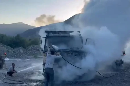 Zəngilanda şirkətə məxsus yük maşını yanıb