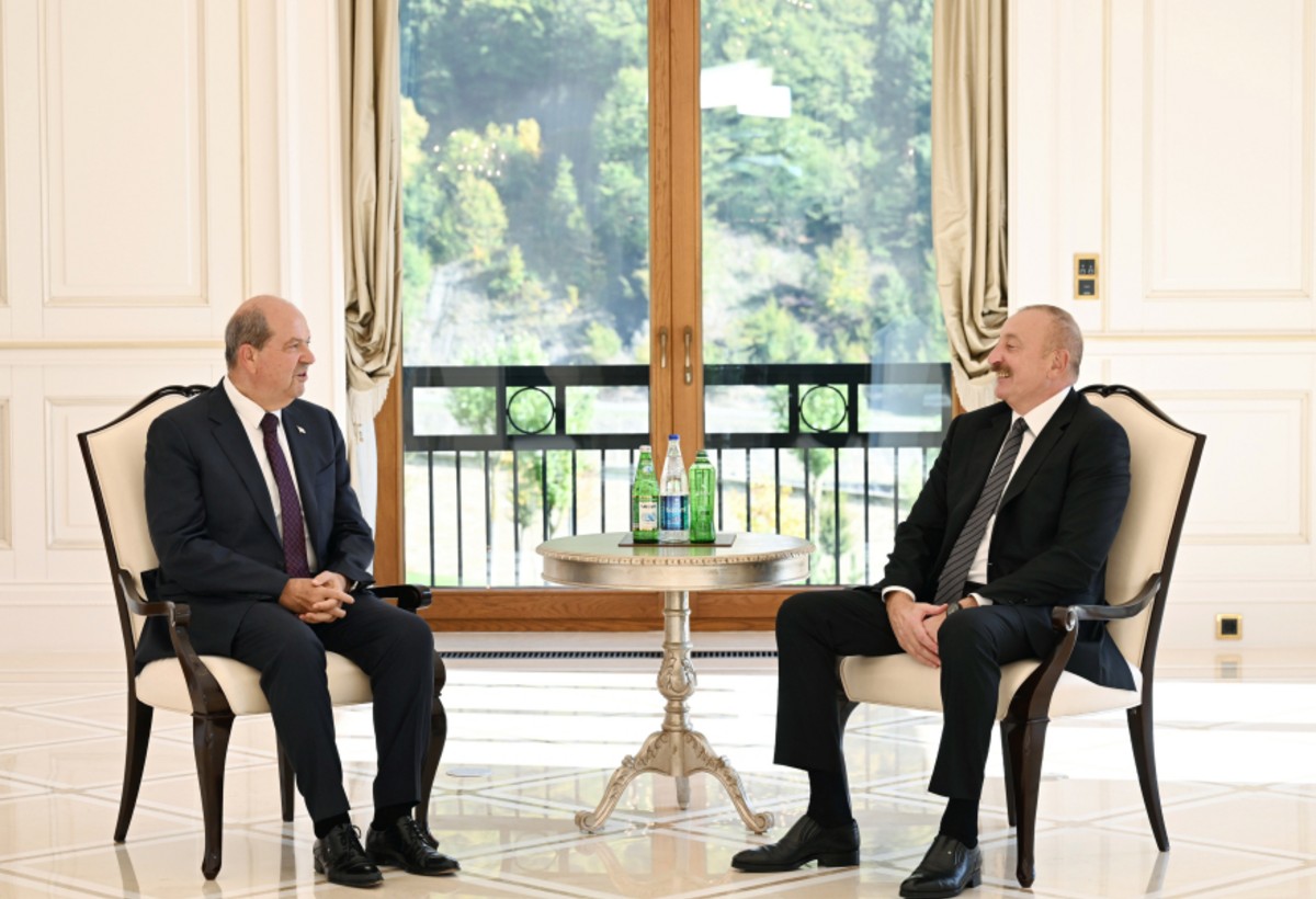 İlham Əliyev Şimali Kipr Türk Cümhuriyyətinin Prezidenti ilə görüşüb