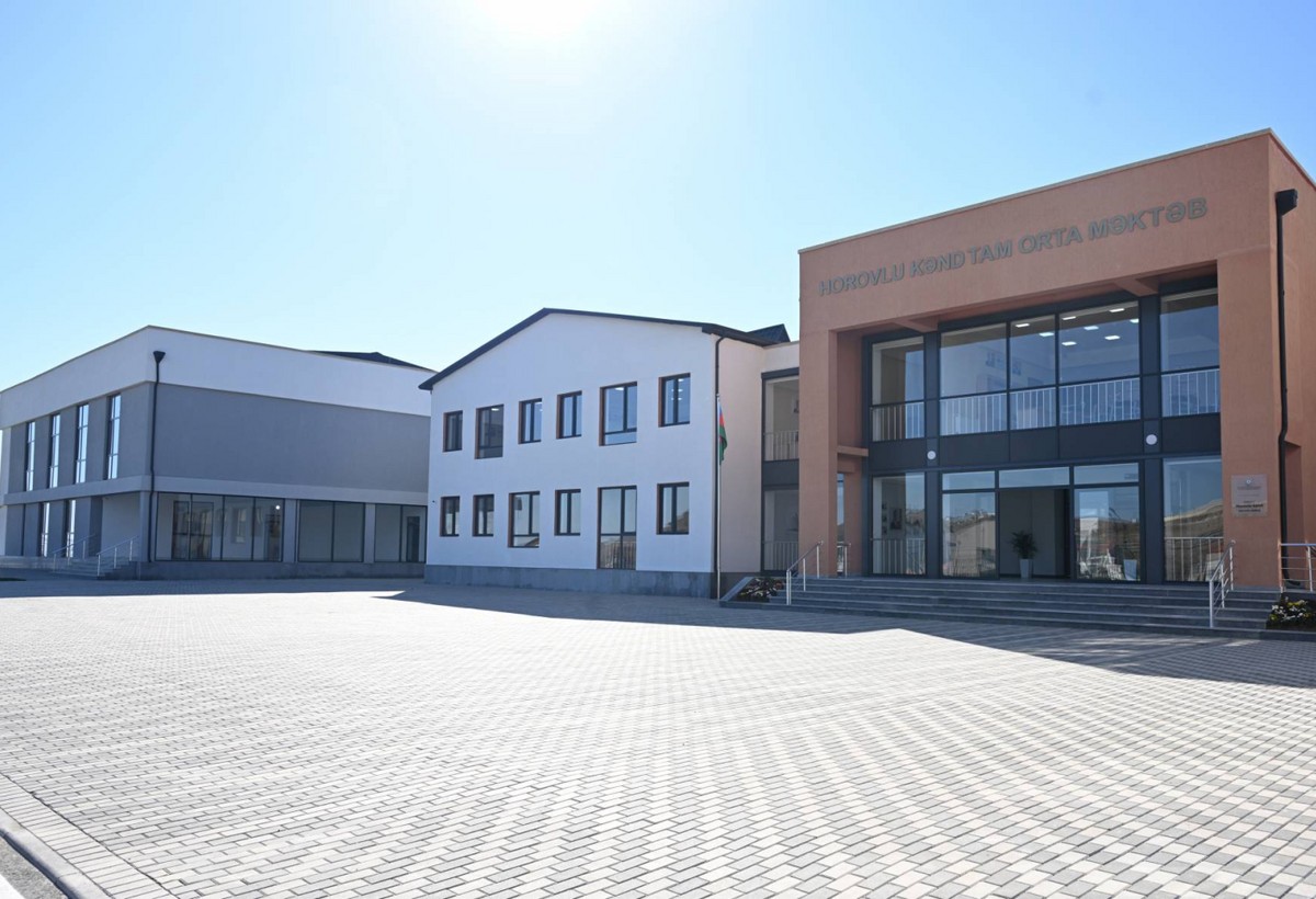 Horovlu kəndinin yeni məktəb və bağçası - FOTOLAR