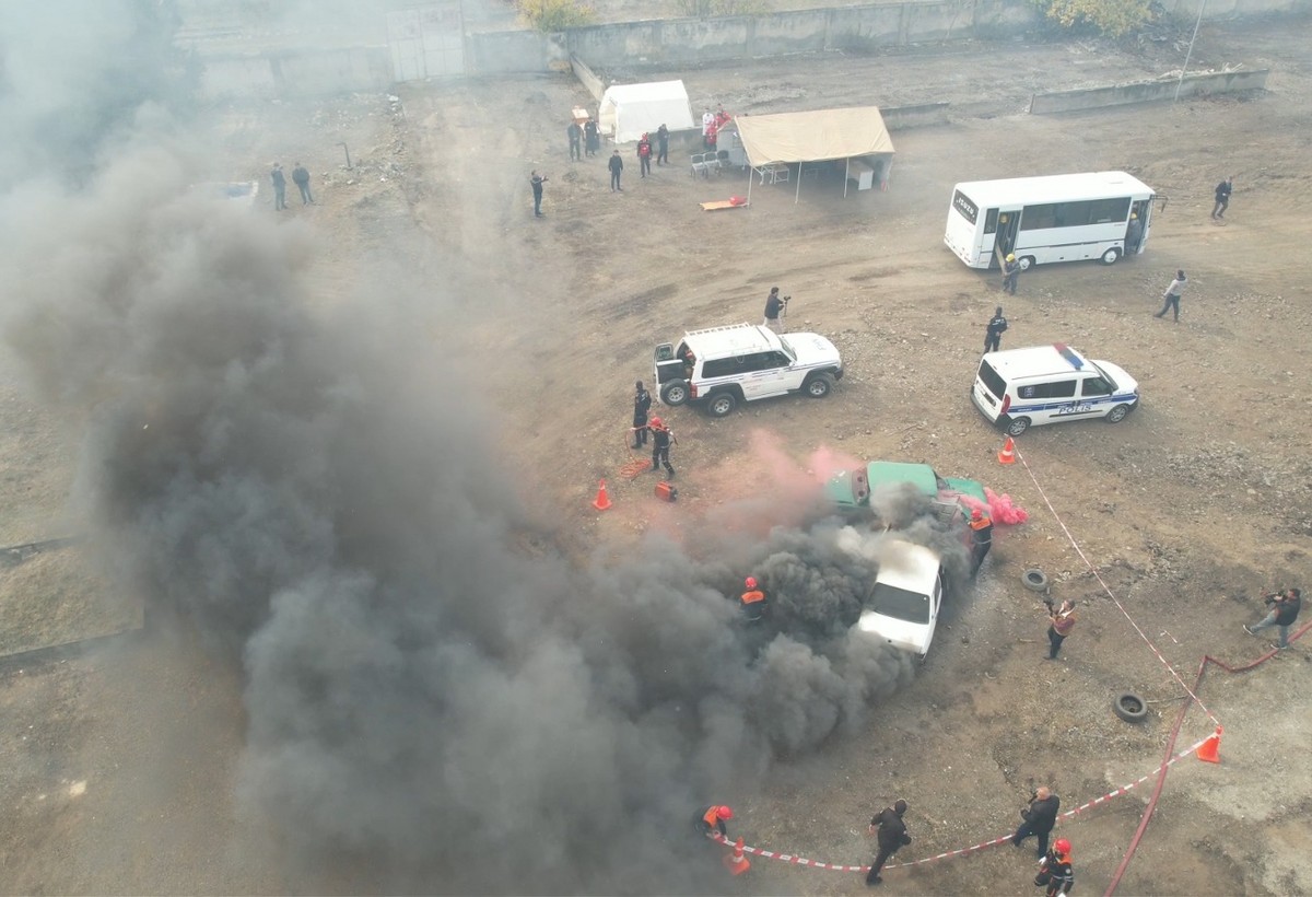 Tovuzda kompleks mülki müdafiə təlimi - FOTO