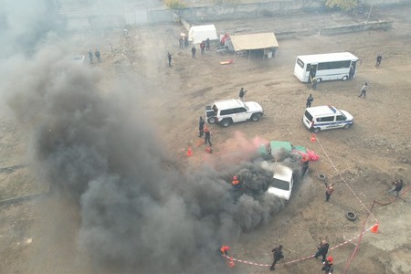 Tovuzda kompleks mülki müdafiə təlimi - FOTO
