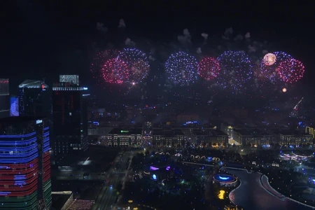 Daşkənddə binalar üzərində Azərbaycan bayrağı - FOTO