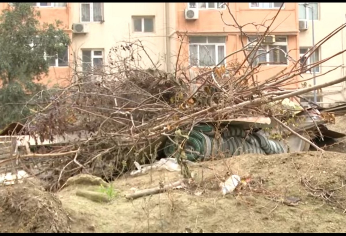 Bakıda binaların həyəti tullantı poliqonuna çevrilib - VİDEO