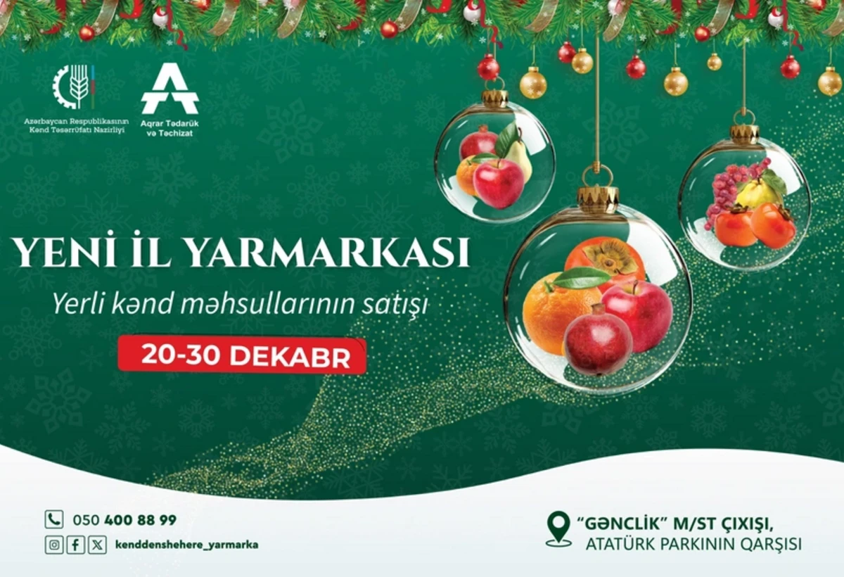 Bakıda 10 gün kənd təsərrüfatı məhsullarının ucuz satılacaq