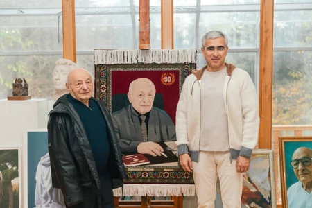 Anar Ələkbərov Xalq rəssamı Ömər Eldarovu ziyarət edib