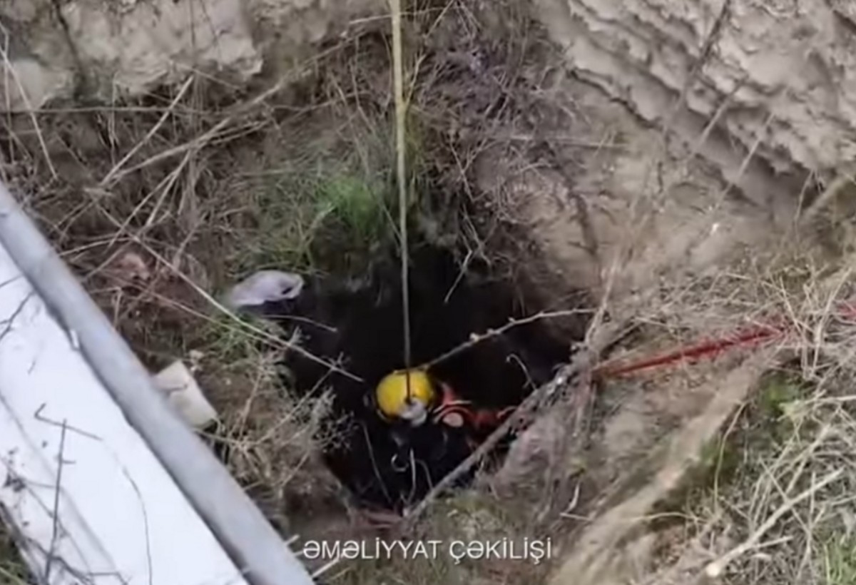 Bayram günü quyuya yıxılan şəxs belə xilas edildi - VİDEO