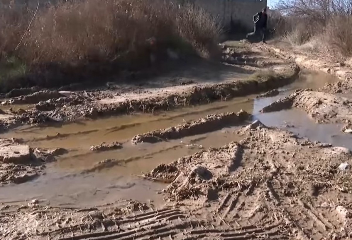 Saray qəsəbəsində qrunt suları evləri yararsız hala salır - VİDEO