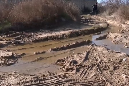 Saray qəsəbəsində qrunt suları evləri yararsız hala salır - VİDEO