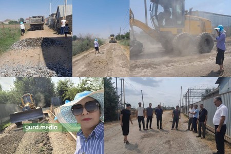 Cəlilabadda bələdiyyə kənddaxili yolların təmirini imitasiya edir - FOTO