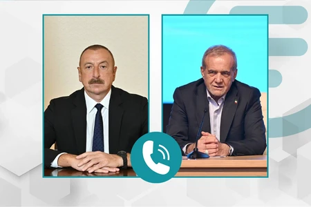 İlham Əliyev Məsud Pezeşkian ilə bölgədəki gərginliyi müzakirə edib