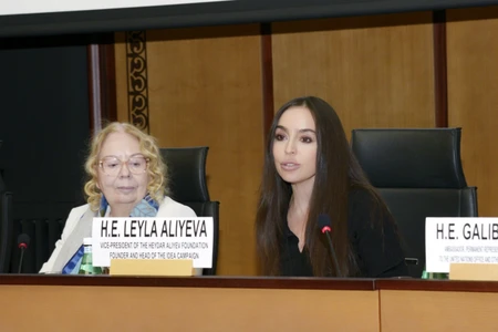 Leyla Əliyevanın iştirakı ilə Cenevrədə Xəzər dənizinin ekoloji problemləri müzakirə olunub