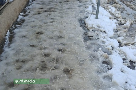 Biləsuvar qar sularına qərq oldu - FOTO