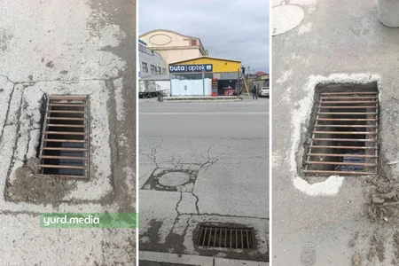 Şosedə təhlükə yaradan vəziyyət aradan qaldırıldı - FOTO