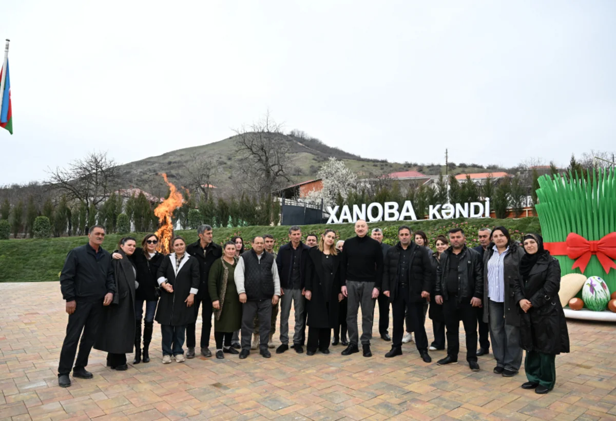 İlham Əliyev və Mehriban Əliyeva Xocavəndin Xanoba kəndində - FOTO