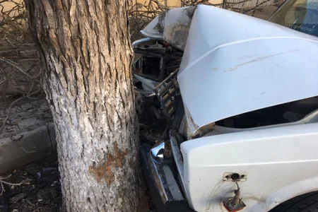 Şəmkir-Gədəbəy yolunda VAZ ağaca çırpılıb