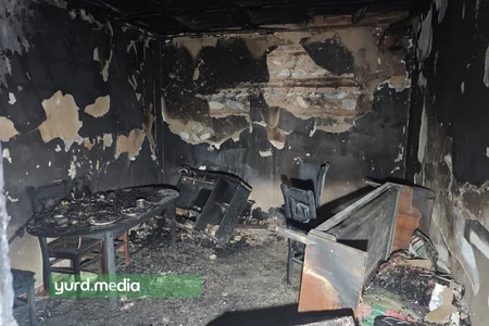 Gəncə kirayəyə verilən mənzil yanaraq külə dönüb - FOTO