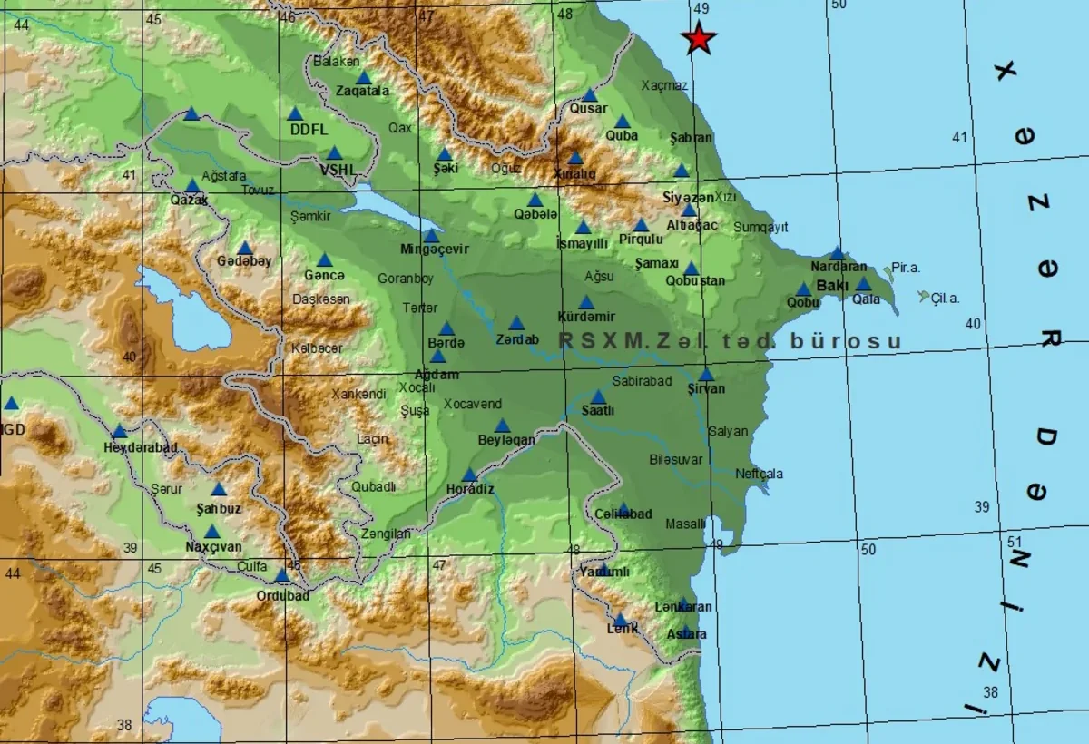 Quba yaxınlığında zəlzələ baş verib