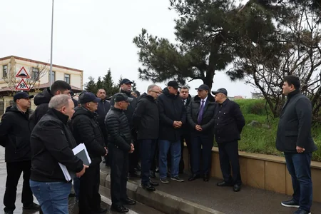 Badamdarda sürüşmə aktivləşib, nazir əraziyə gəlib - VİDEO