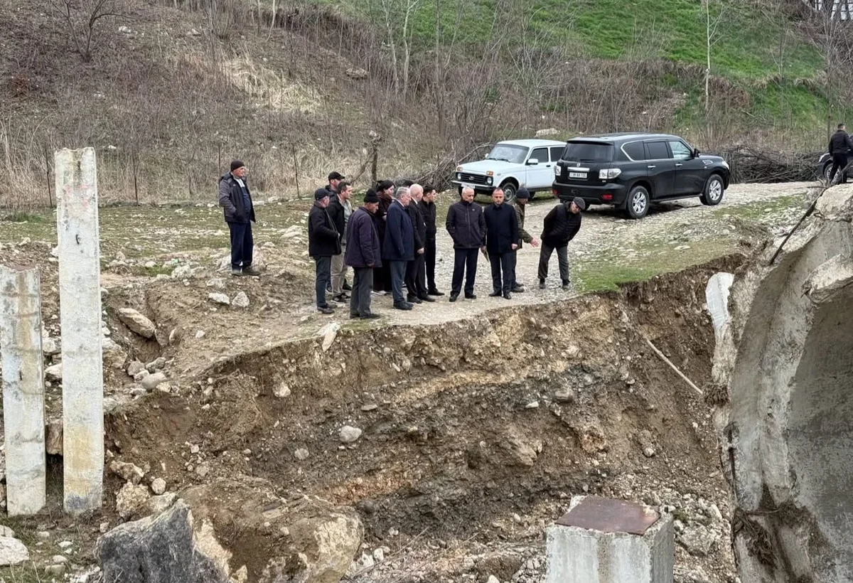 Qusarda güclü yağışın fəsadları - FOTO