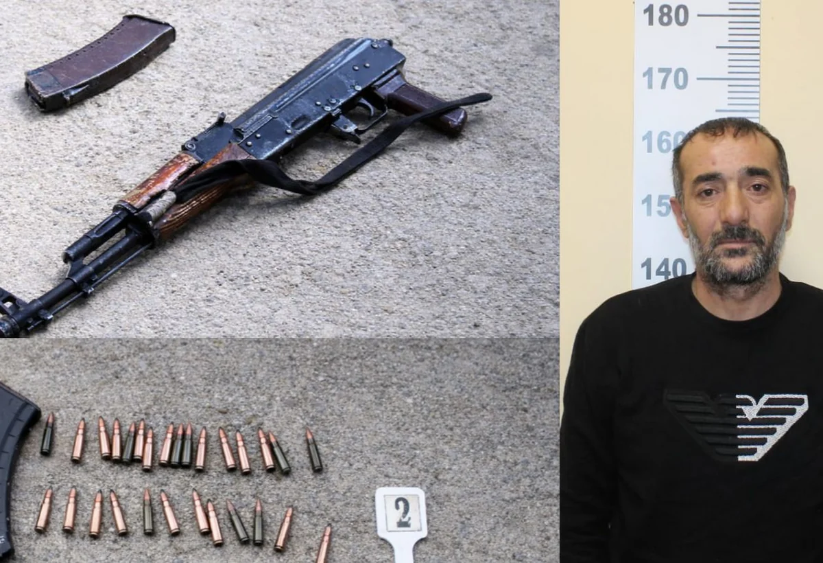 Adam öldürməyə görə əvvəllər məhkum olunmuş şəxsin evindən “Kalaşnikov” çıxdı