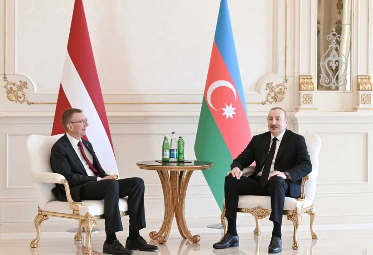 Azərbaycan və Latviya prezidentlərinin Bakıda görüşü - FOTO
