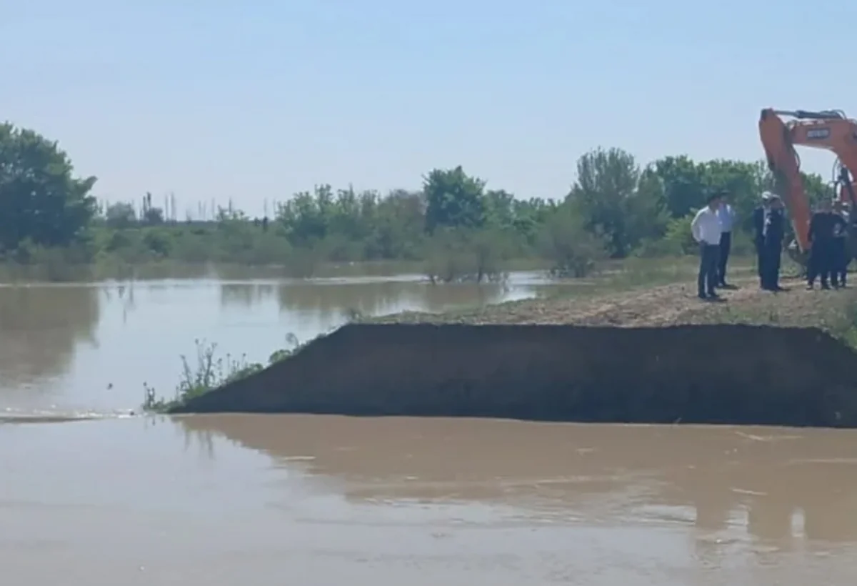 Zərdabda daşqın olan hissədə Kür geri çəkilir - VİDEO