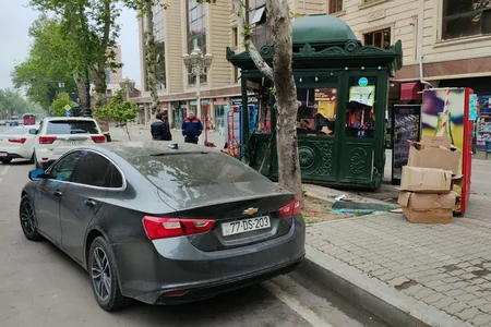 Gəncədə qəza edən BMW yol kənarındakı süpürgəçini öldürüb