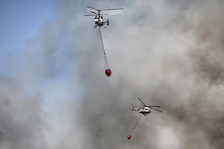Anbarda şiddətli YANĞIN: Helikopterlər qaldırıldı - VİDEO