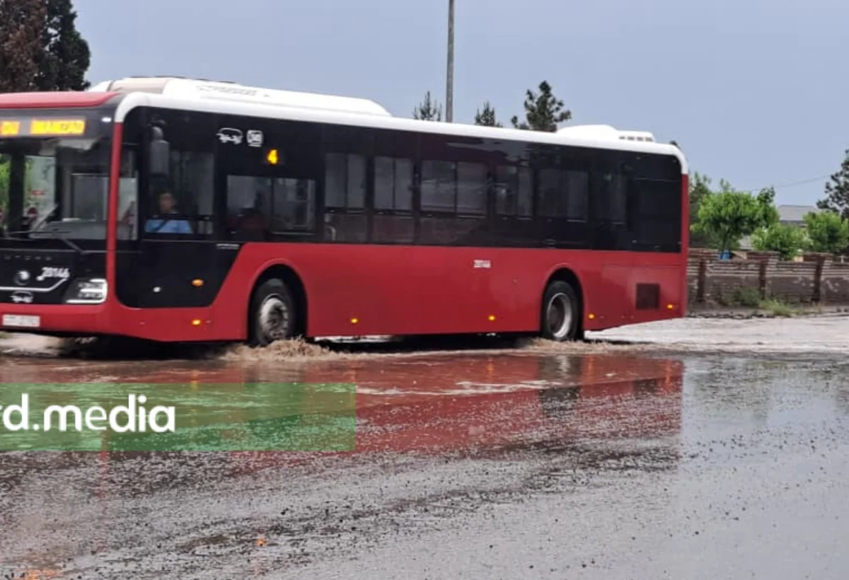 Gəncədə leysan yağış bir sıra fəsadlar törədib