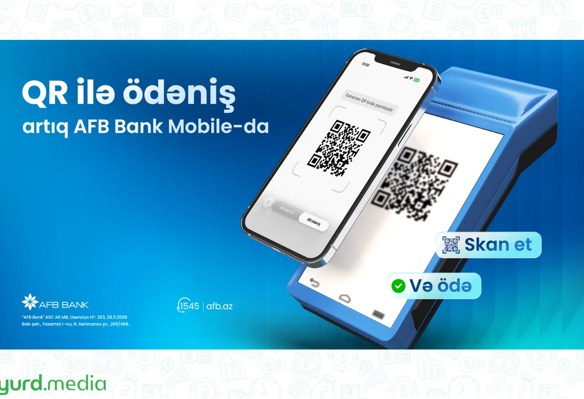 AFB Bank-da QR kod ilə ödəniş imkanı istifadəyə verildi